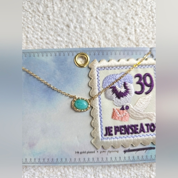 NEW!! Free People, Postcard Necklace/ Press On Patch Set, 14K Gold Plated- NWT! - Picture 4 of 7